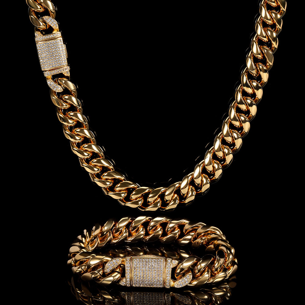 Cuban Link Chain 12Mm - ميامي الكوبية ربط سلسلة قلادة للنساء