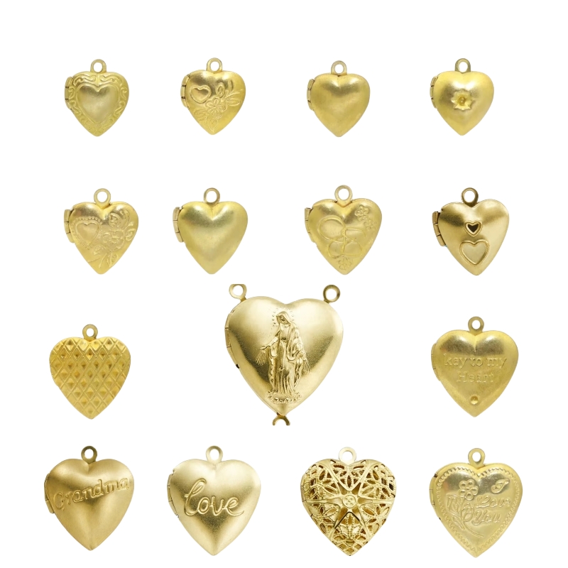 Heart Locket Necklace Photo - BoYuTe (50 أجزاء/وحدة) معدن النحاس على