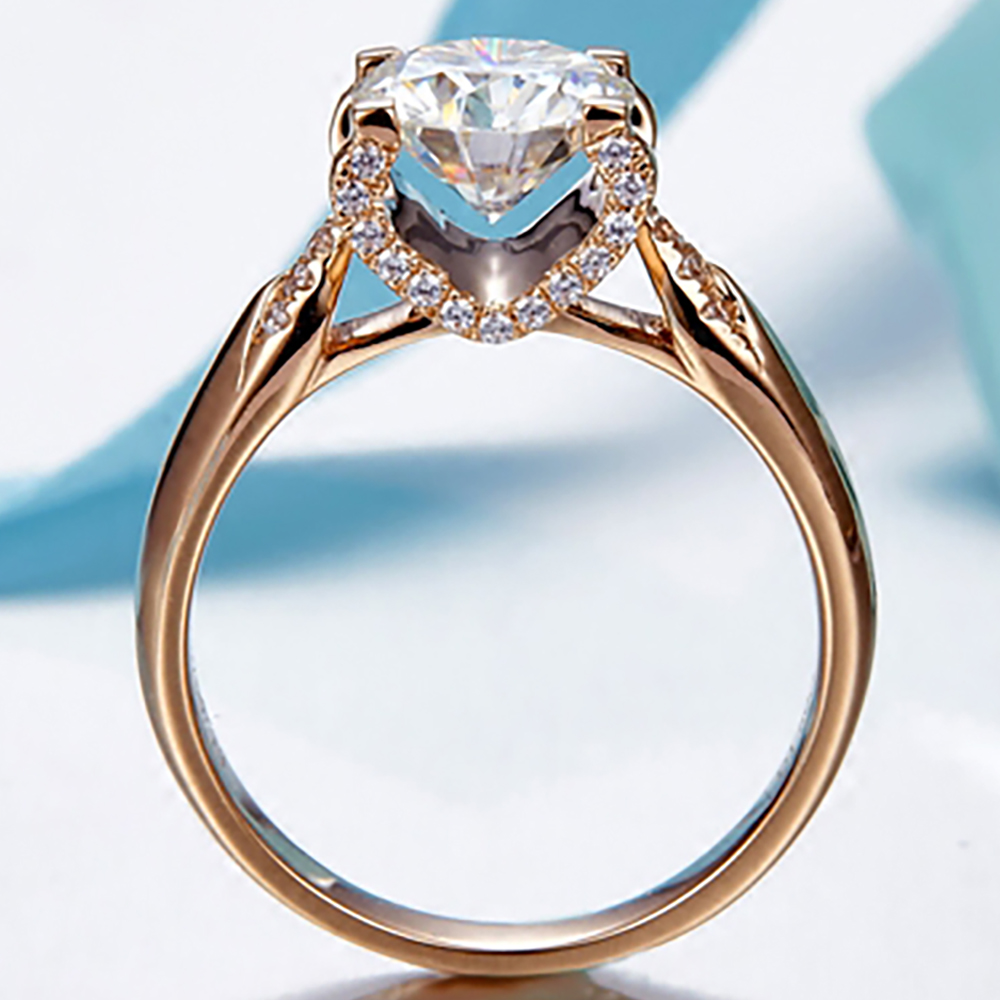 مخصص الصلبة 18K Au750 خاتم الذ - مراجعة Moissanite Engagement Ring 1 Carat وسعره