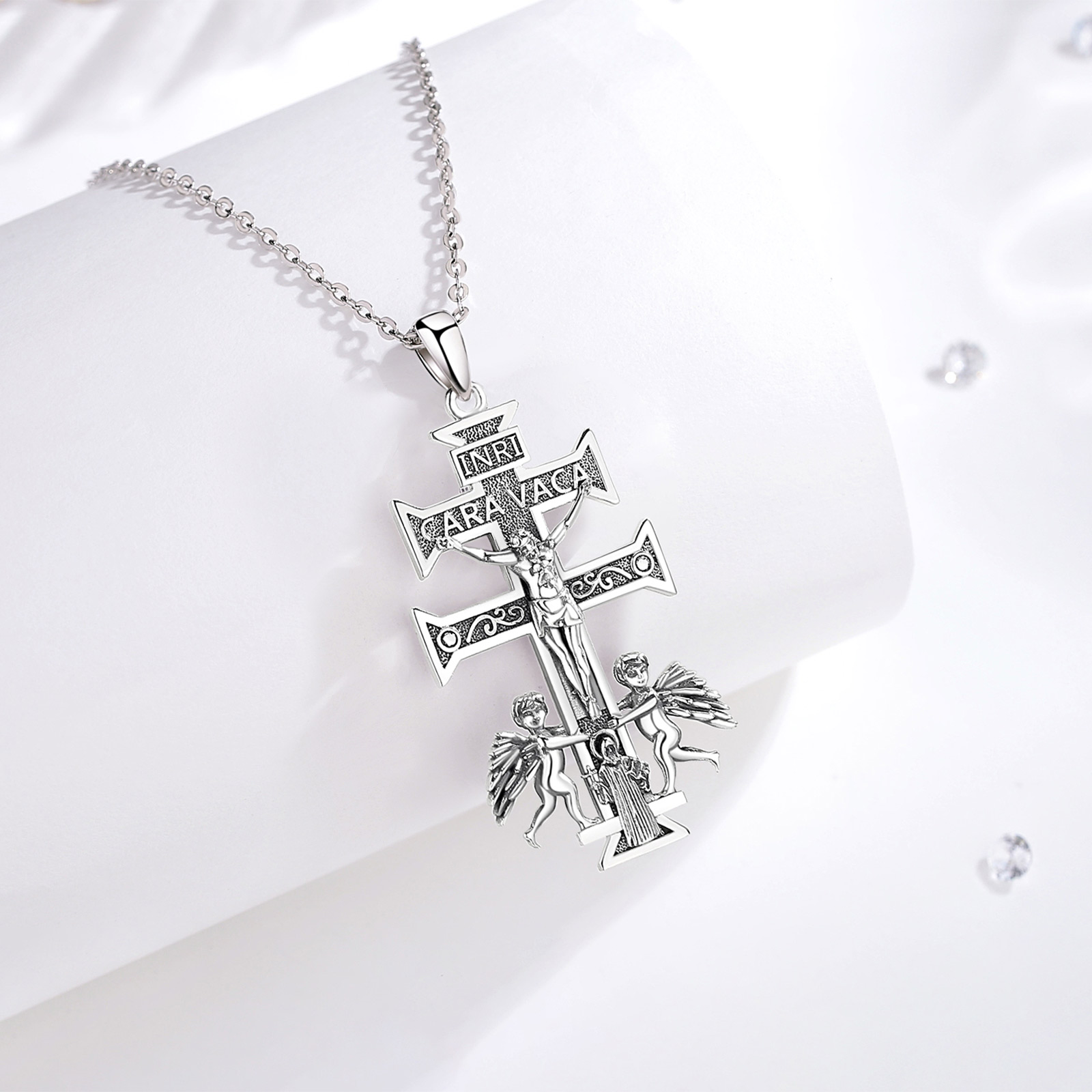 قلادة صليب من الفضة الإسترليني - مراجعة 925 Sterling Silver Chain Necklace Men وسعره