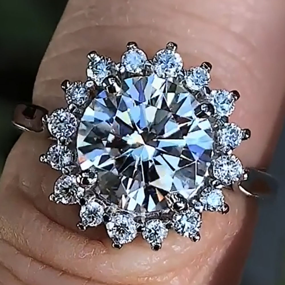 مخصص الصلبة 10K الذهب الأبيض ا - مراجعة Moissanite Engagement Ring 1 Carat وسعره