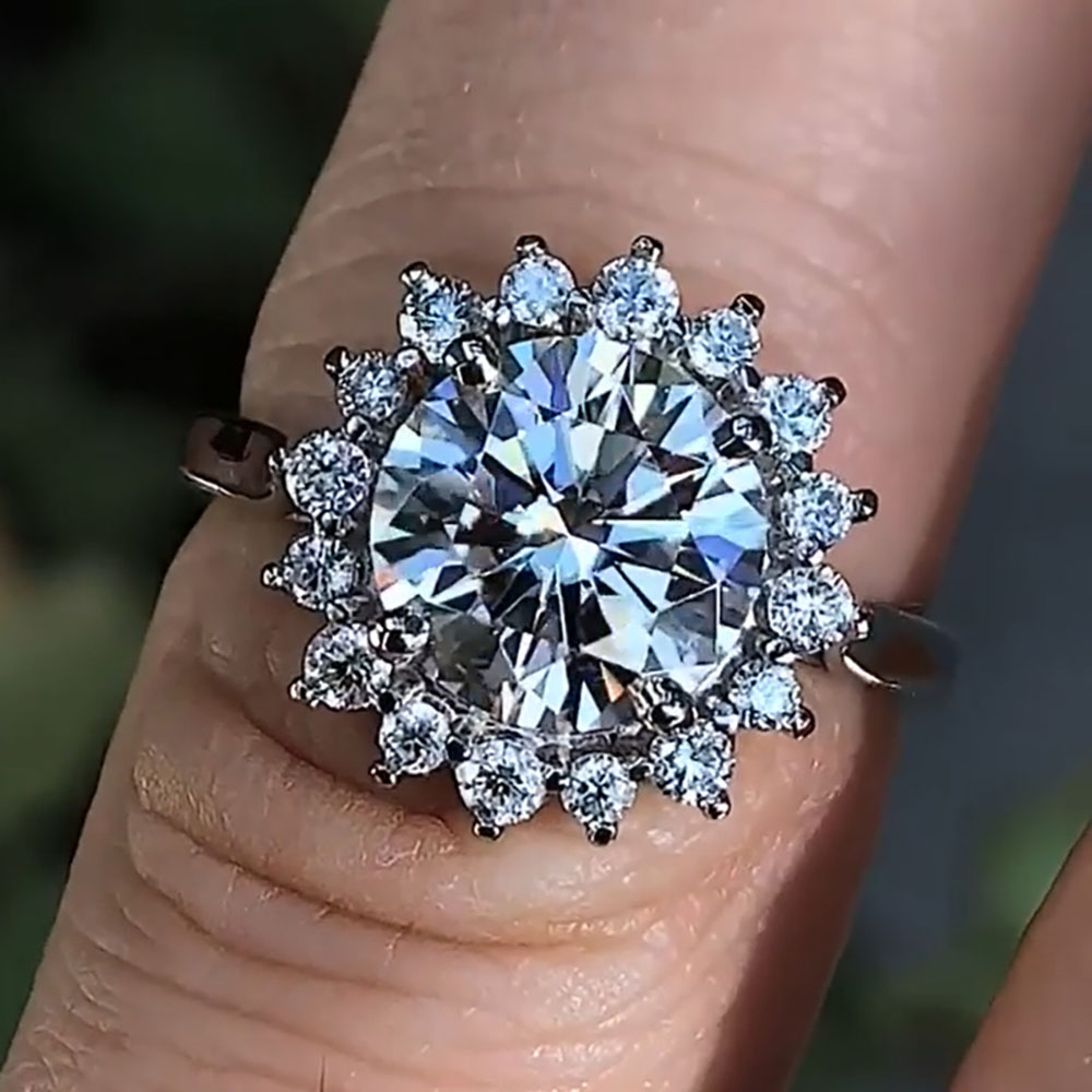 مخصص الصلبة 10K الذهب الأبيض ا - مراجعة Moissanite Engagement Ring 1 Carat وسعره