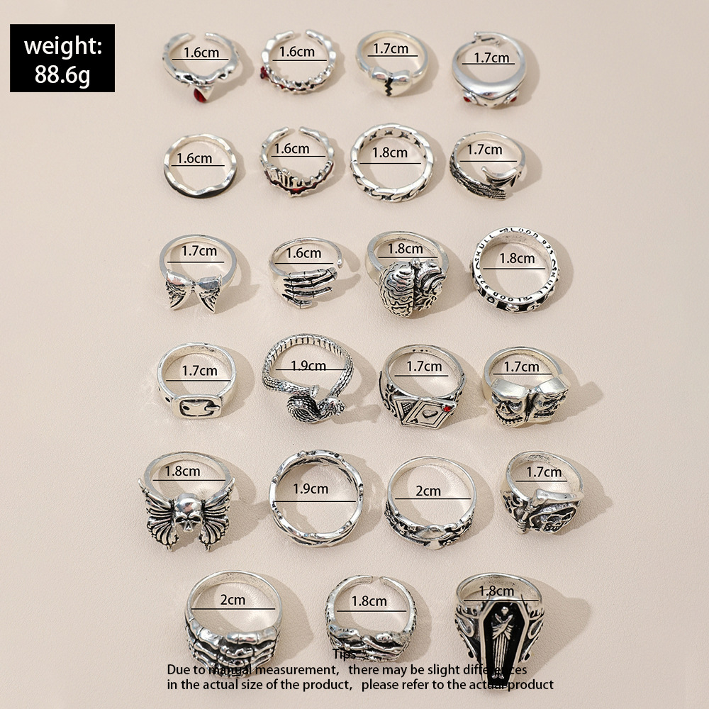 مجموعة من 23 قطعة من خواتم الأ - مراجعة Vintage Punk Knuckle Rings Set وسعره