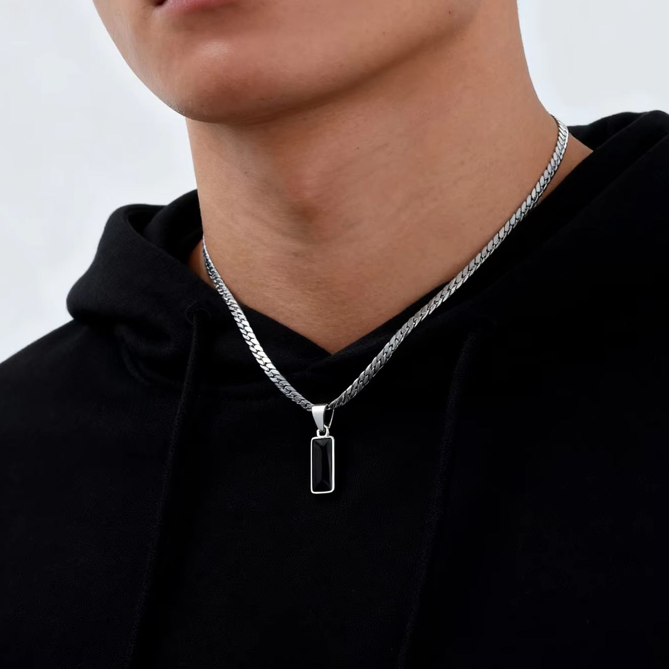 أنيق رجل هندسية حجر قلادة القل - مراجعة Cuban Link Chain 12Mm وسعره